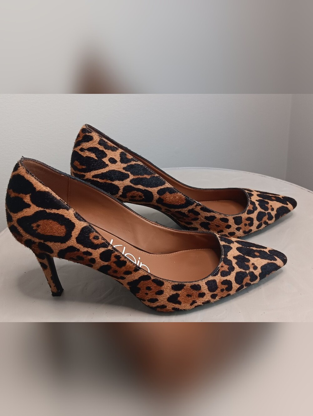 Calvin Klein Gayle Calf Hair Leopard Print Pointed-Toe Heels – Women’s Size 9